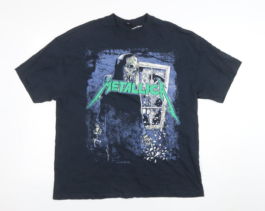 Metallica Men's Black Graphic Band T-Shirt Size M Cotton Rock Tee