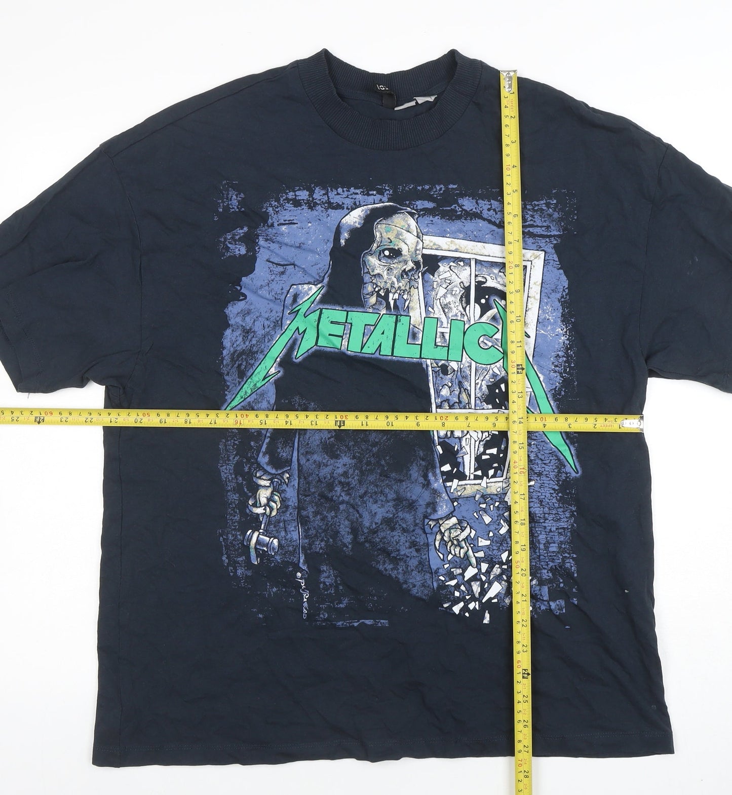 Metallica Men's Black Graphic Band T-Shirt Size M Cotton Rock Tee