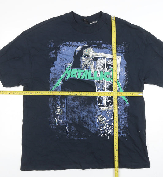 Metallica Men's Black Graphic Band T-Shirt Size M Cotton Rock Tee