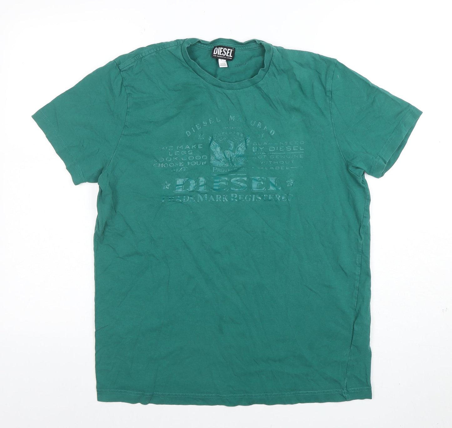 Mens UK Size XL Diesel Green  T-Shirt