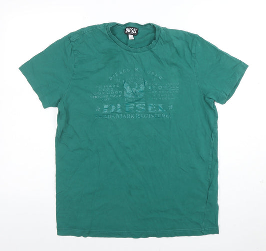 Mens UK Size XL Diesel Green  T-Shirt