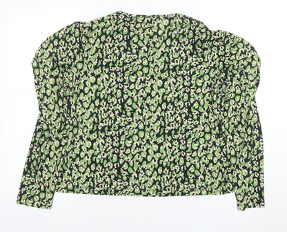 Womens UK Size L Warehouse Green Tunic Blouse