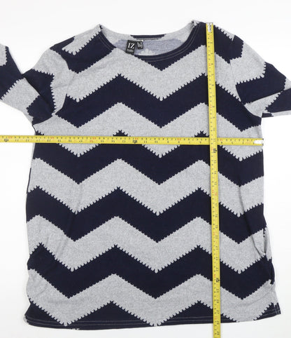 Womens UK Size 10 Izabel London Blue Basic T-Shirt