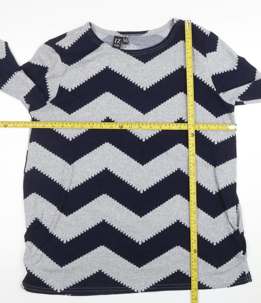 Womens UK Size 10 Izabel London Blue Basic T-Shirt