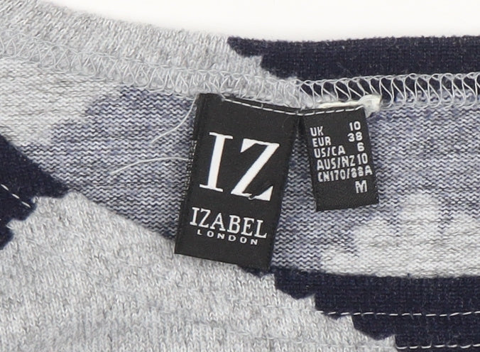 Womens UK Size 10 Izabel London Blue Basic T-Shirt