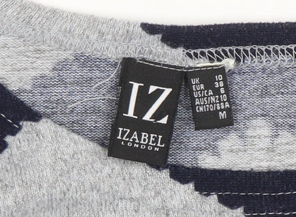 Womens UK Size 10 Izabel London Blue Basic T-Shirt
