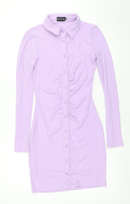 Womens UK Size 8 PRETTYLITTLETHING Shirt Dress
