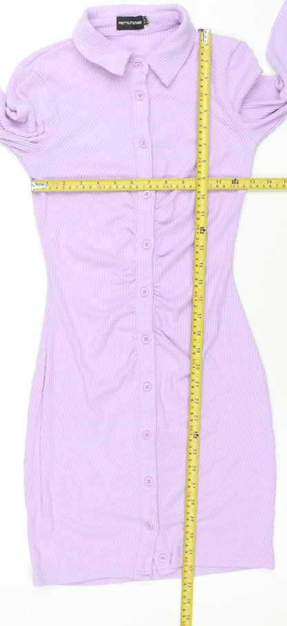 Womens UK Size 8 PRETTYLITTLETHING Shirt Dress