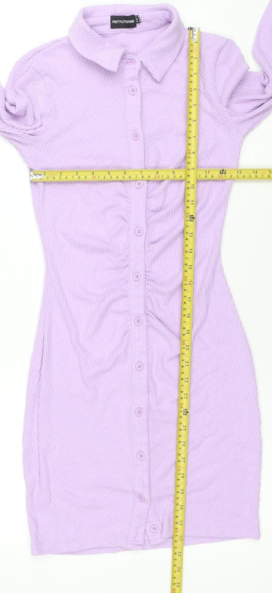 Womens UK Size 8 PRETTYLITTLETHING Shirt Dress