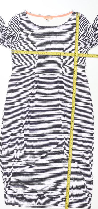 Joules Women’s Blue Striped 3/4 Sleeve Cotton Shift Dress Size 14