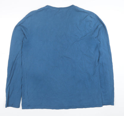 Next Women Blue Long Sleeve Cotton T-Shirt Size L