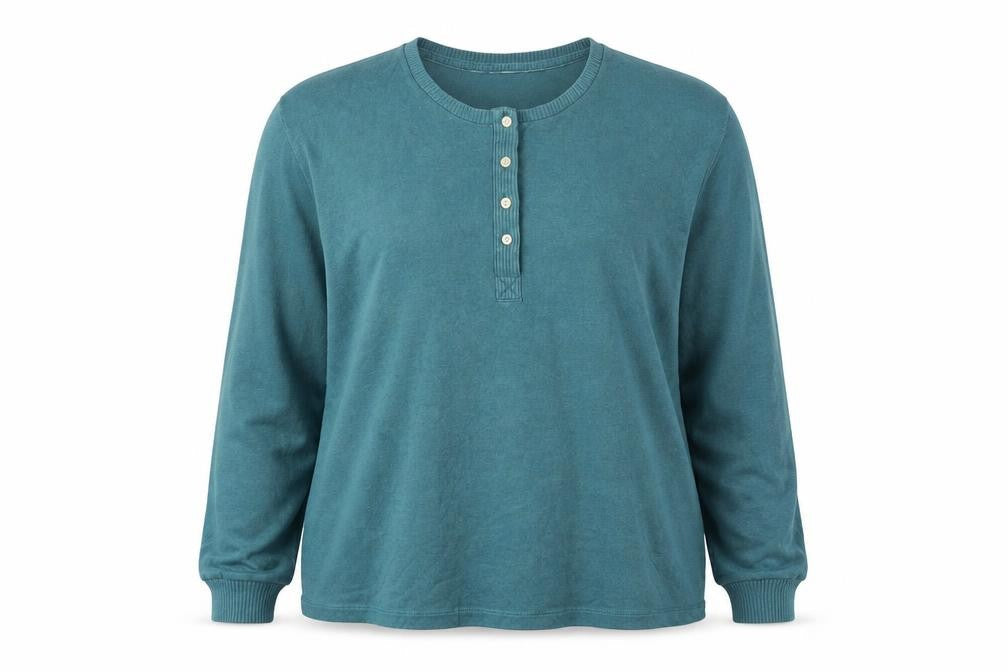 Womens UK Size 10 FatFace Blue Henley Jumper