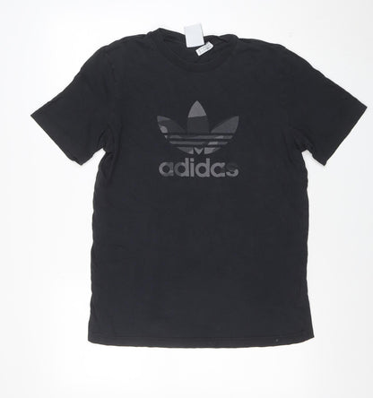 adidas Mens Black Short Sleeve Cotton Graphic T-Shirt Size M