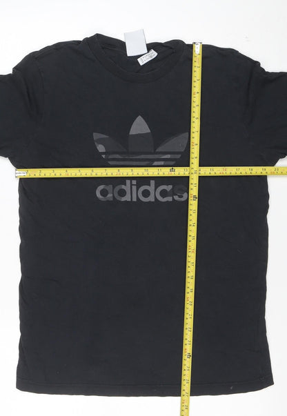 adidas Mens Black Short Sleeve Cotton Graphic T-Shirt Size M