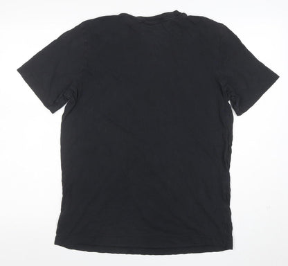 adidas Mens Black Short Sleeve Cotton Graphic T-Shirt Size M