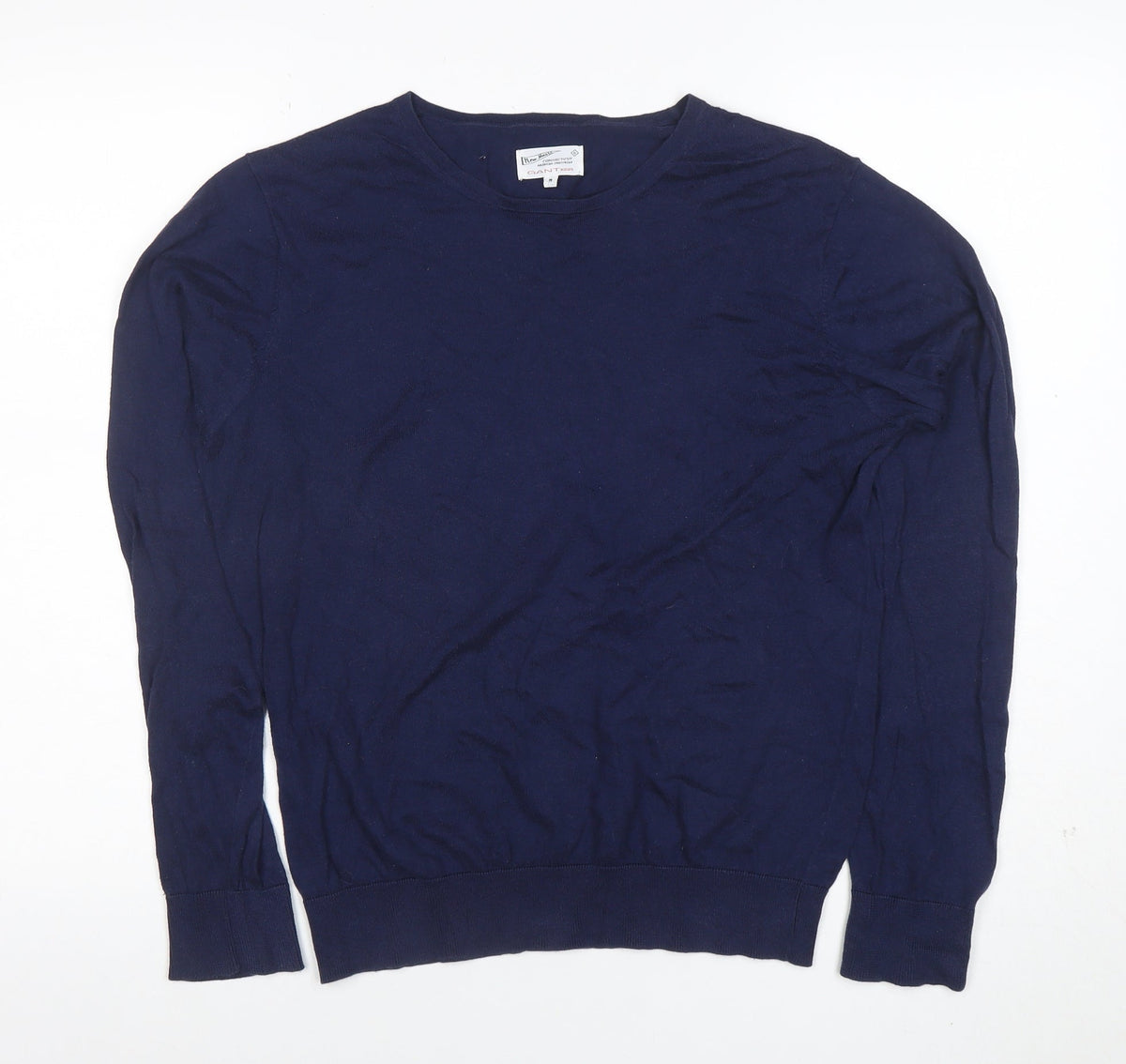 GANT Men's Blue Cotton Crew Neck Pullover Jumper Size S