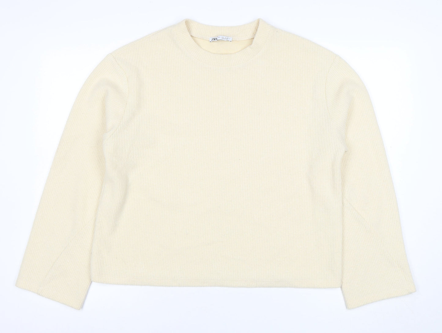 Womens UK Size M Zara Beige Pullover Sweatshirt