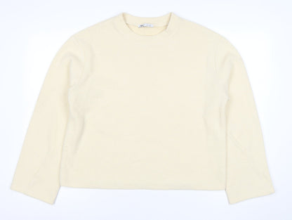 Womens UK Size M Zara Beige Pullover Sweatshirt