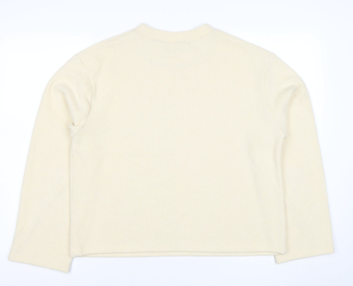 Womens UK Size M Zara Beige Pullover Sweatshirt