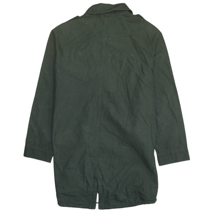 H&M Women's Green Military Jacket Size 12 Cotton Long Casual Style