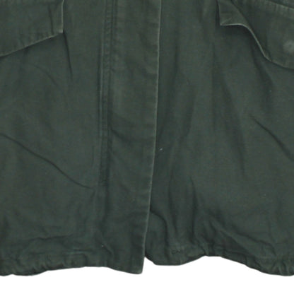 H&M Women's Green Military Jacket Size 12 Cotton Long Casual Style