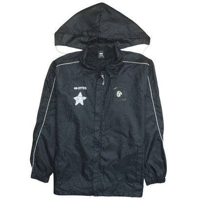Errea Men's Black L Hooded Rain Jacket Football Sports Coat
