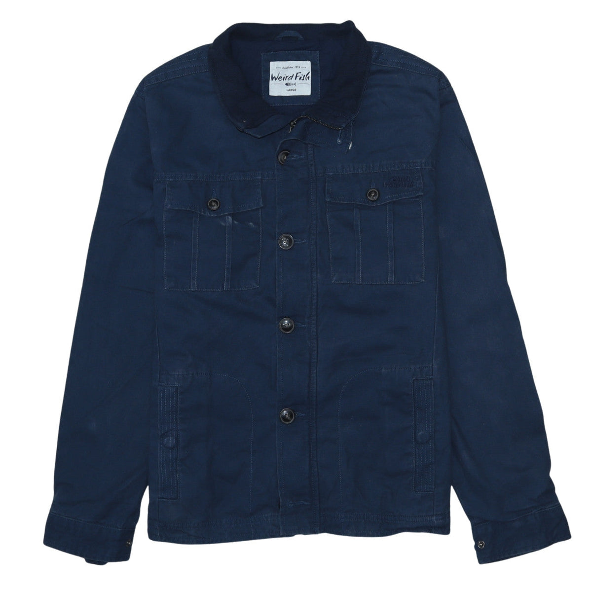 Mens UK Size L Weird Fish Blue Basic Jacket