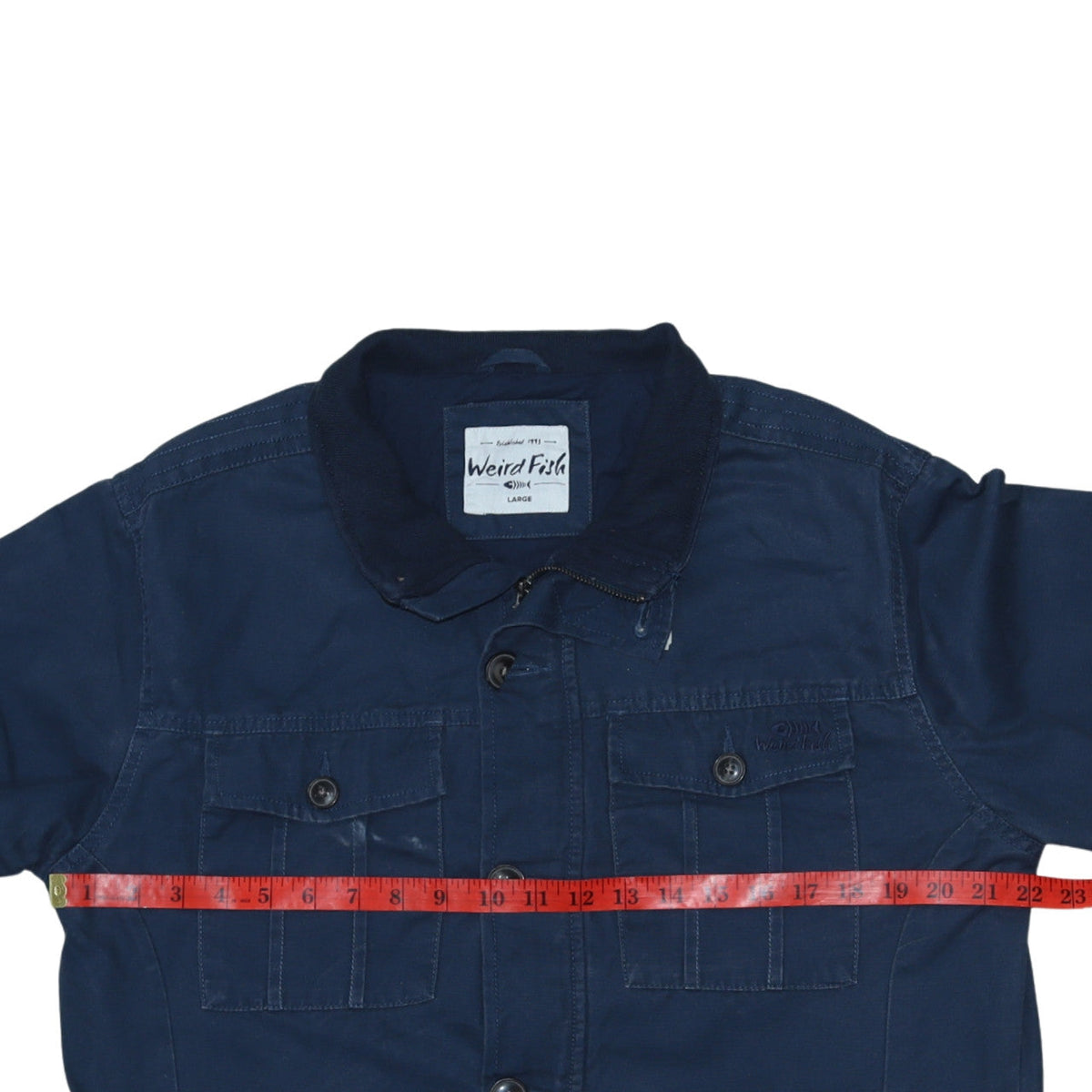 Mens UK Size L Weird Fish Blue Basic Jacket