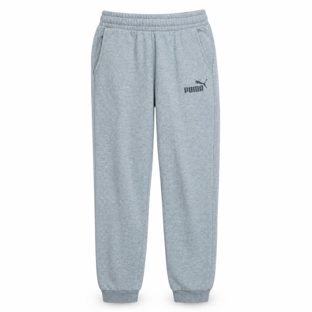 Front view of Puma boys’ grey jogger trousers 13-14 years elastic waist comfort fit