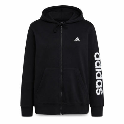 Front view of Adidas Women's Black Full Zip Hoodie Size 1X - Hooded Sweatshirt
