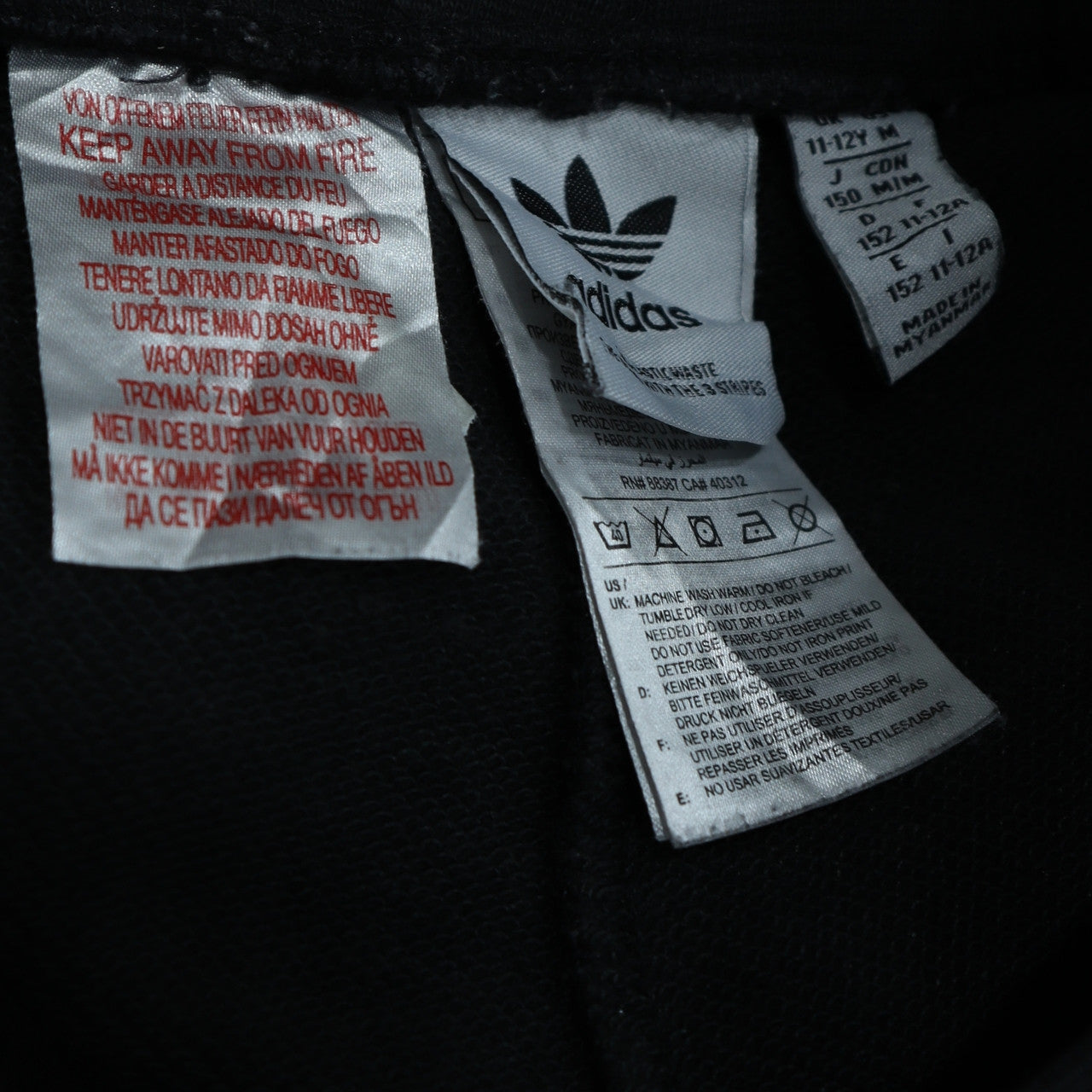 Boys UK Size 11-12 Years adidas Regular Fit Jogger Black Trousers
