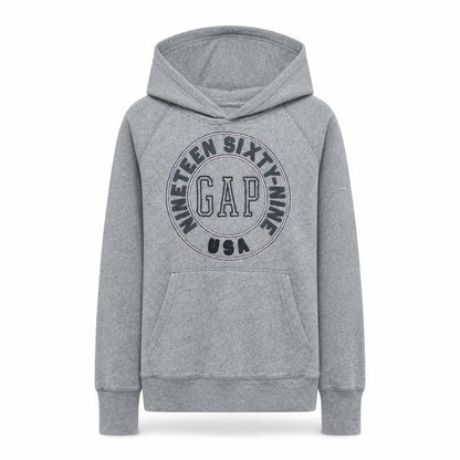 Gap Womens Grey Medium Pullover Hoodie with Logo Print