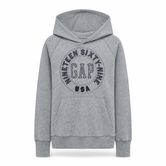 Gap Womens Grey Medium Pullover Hoodie with Logo Print