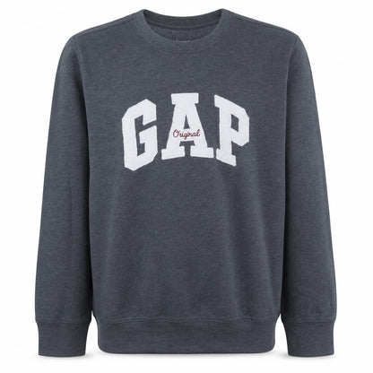 Gap Men's Grey Crew Neck Logo Pullover Sweatshirt Size S