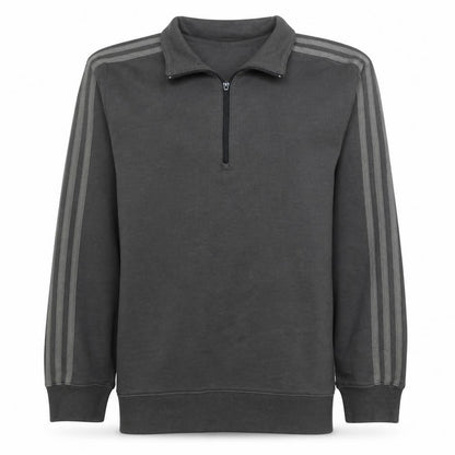 Front view of Adidas Men’s Green 1/2 Zip Sweatshirt, size M, Sports Fleece