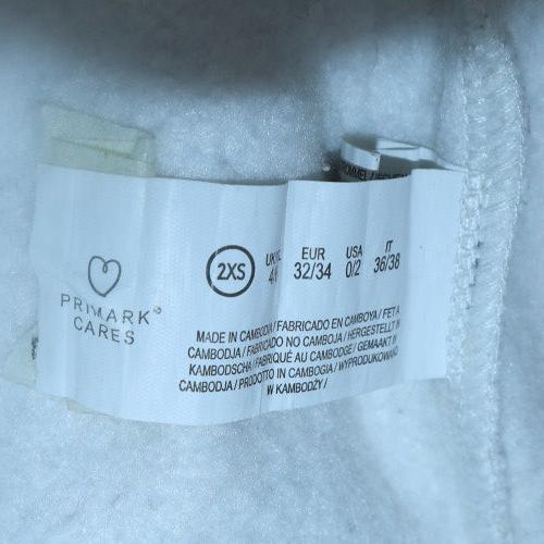 Womens UK Size 2XS Primark Cares White Pullover Sweatshirt