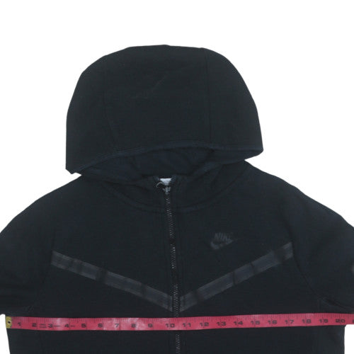Nike Boys Black Full Zip Hoodie XL 158-170cm Fleece Lined Sportswear