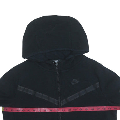 Nike Boys Black Full Zip Hoodie XL 158-170cm Fleece Lined Sportswear
