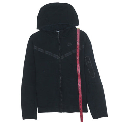 Nike Boys Black Full Zip Hoodie XL 158-170cm Fleece Lined Sportswear