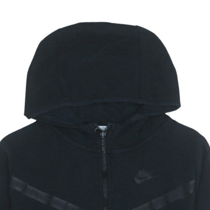 Nike Boys Black Full Zip Hoodie XL 158-170cm Fleece Lined Sportswear