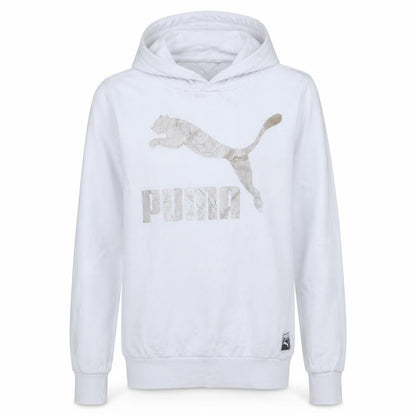 Womens UK Size L PUMA White Pullover Hoodie
