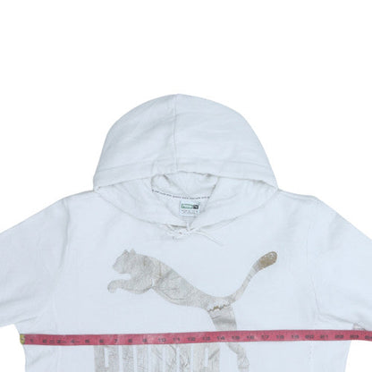 Womens UK Size L PUMA White Pullover Hoodie