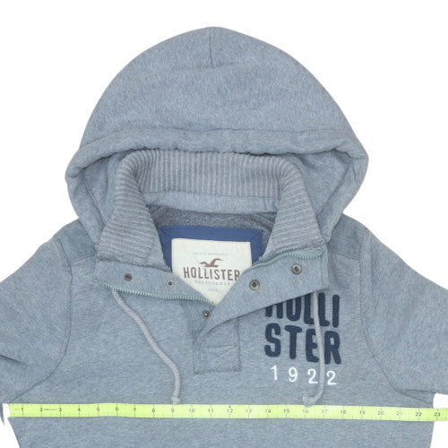 Mens UK Size L Hollister Grey Henley Hoodie