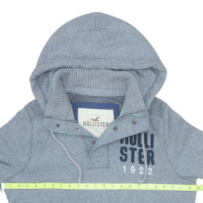 Mens UK Size L Hollister Grey Henley Hoodie