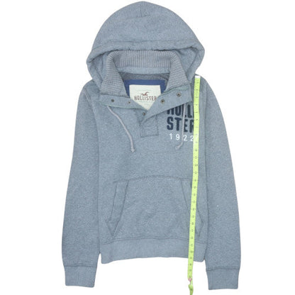 Mens UK Size L Hollister Grey Henley Hoodie