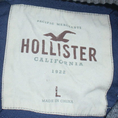 Mens UK Size L Hollister Grey Henley Hoodie