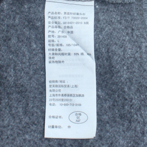 Mens UK Size L Hollister Grey Henley Hoodie