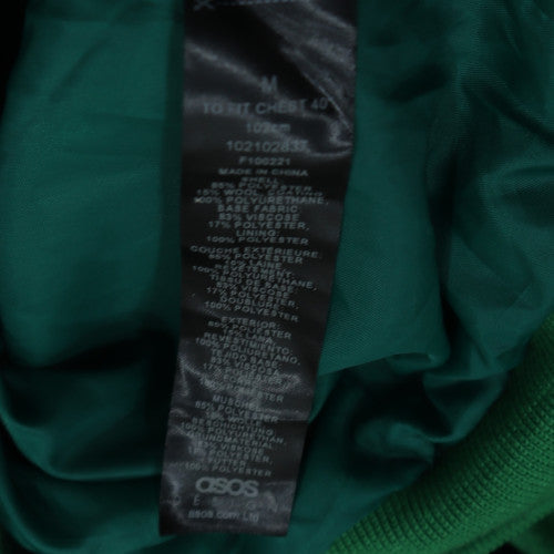 ASOS DESIGN Men's Green Varsity Jacket M Wool Blend Casual