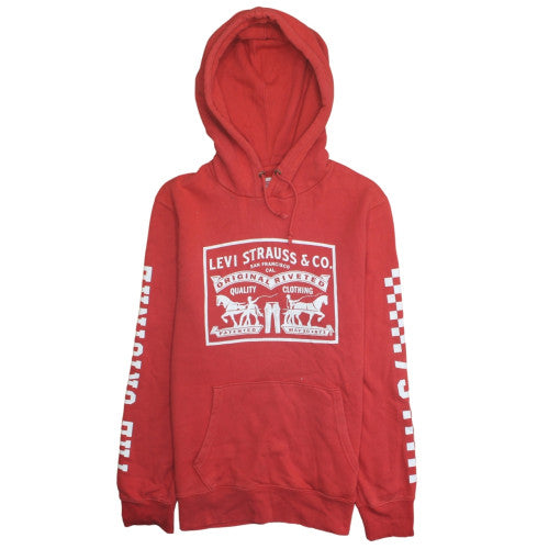 Mens UK Size M Levi's Red Pullover Hoodie