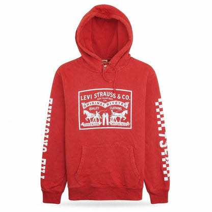 Mens UK Size M Levi's Red Pullover Hoodie